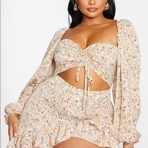 Made in Floral  cutout dress